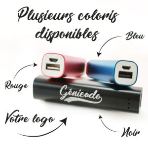 battreie de secours portable coloré à personnaliser kit de bienvenue