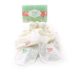 Coffret cadeau naissance doudou et bavoir personnalisés